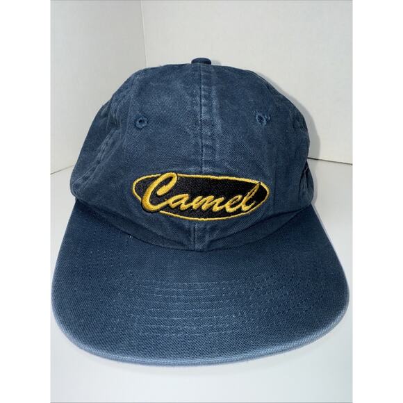 Vintage Navy Blue Camel Cigarette Baseball Hat Cap, Logo Buckle Strap 100 Cotton - Picture 1 of 9